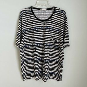 HOPE by Ringstrand Soderberg Mens Black Striped Short Sleeve Tee